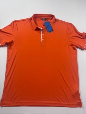 PING SensorCool Performance Polo, Orange, UPF 50+, Logo, XXL, NWT